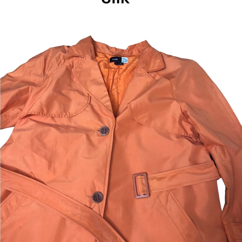 Saks Fifth Avenue Silk Orange Jacket Size L - Picture 7 of 11